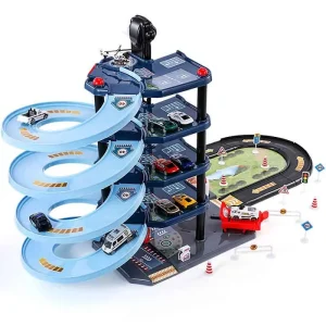 Garage Voiture Jouet Parking & Helicopter