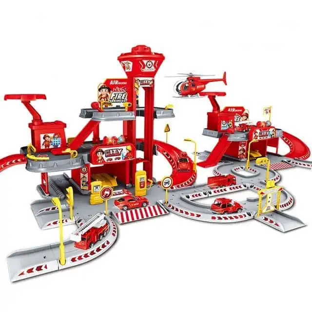 Garage Voiture Jouet Parking Géant Pompier