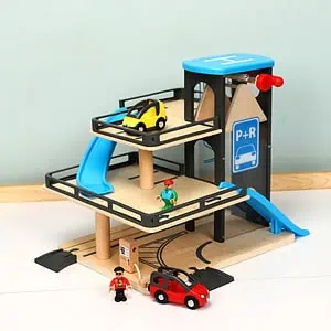 Garage Voiture Jouet Parking Bois