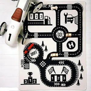 Tapis Circuit Voiture Enfant Noir Et Blanc
