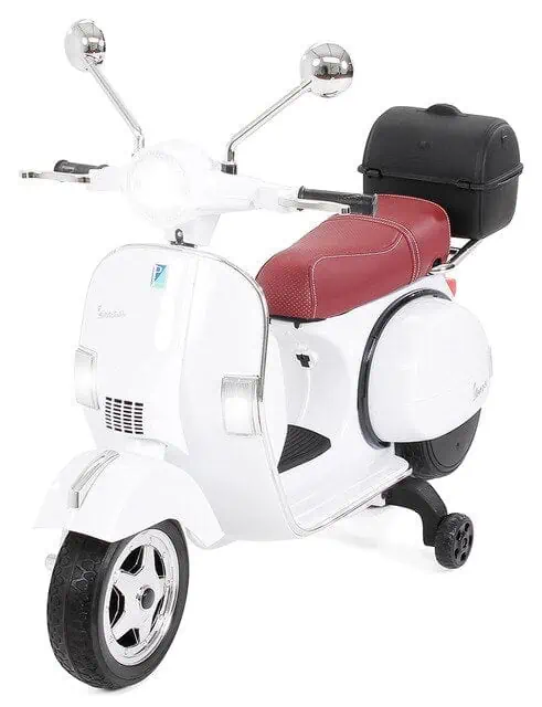 Moto Electrique Enfant "Scooter Blanc Siege Confort Cuir"