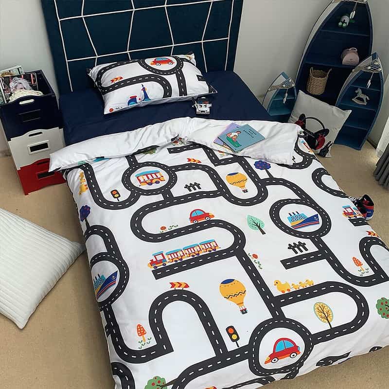 Housse De Couette Enfant Circuit Voiture 135X200