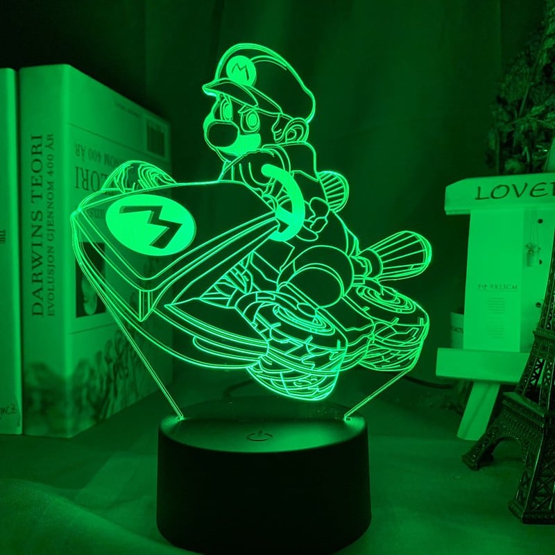 Veilleuse Voiture Lampe 3D Mario Kart