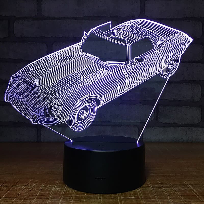 Veilleuse Voiture Lampe 3D Led Décapotable – Image 7