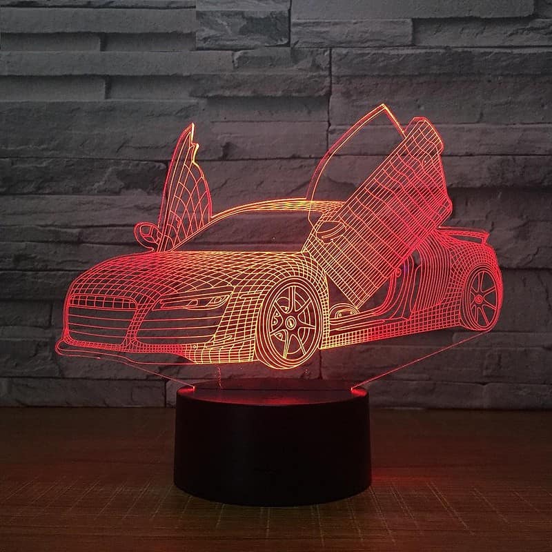 Veilleuse Voiture Lampe 3D Voiture Sport