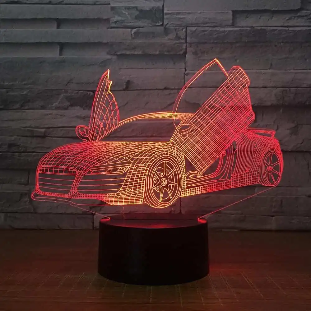 Veilleuse Voiture Lampe 3D Voiture Sport