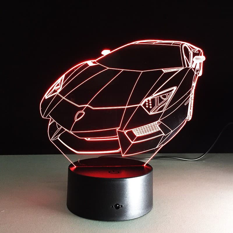 Veilleuse Voiture Lampe 3D De Course